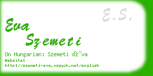 eva szemeti business card